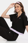 Rosaline Crop Length Loungewear Top - Black Beauty — thumbnail 4